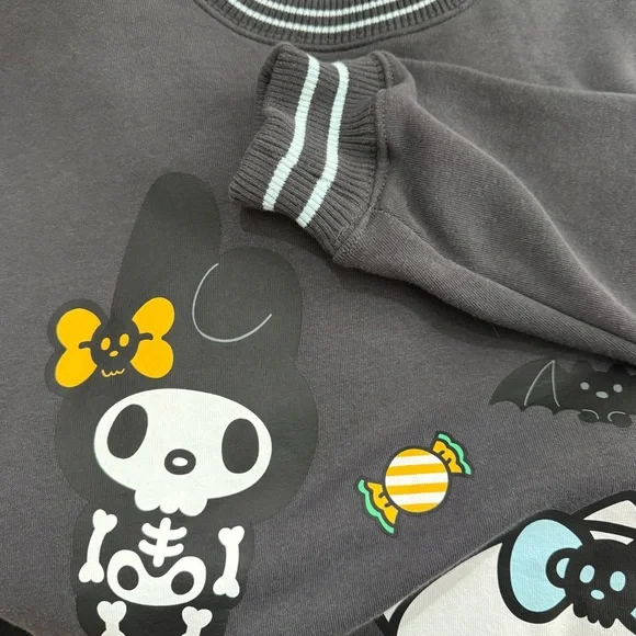 Hello Kitty & Friends Glow In Dark Halloween Sweatshirt Kuromi Badtz Maru S - Picture 6 of 15